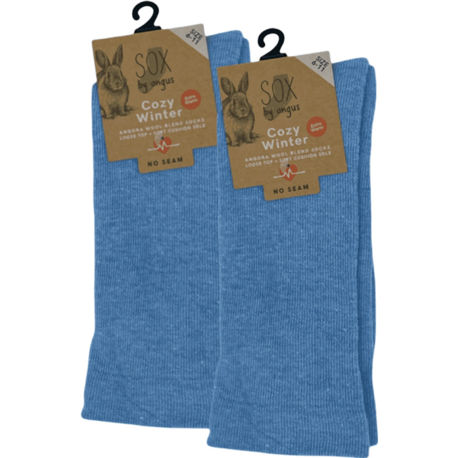 Sky Blue Cloud Socks Angora Blend No Seam Comfort Luxe