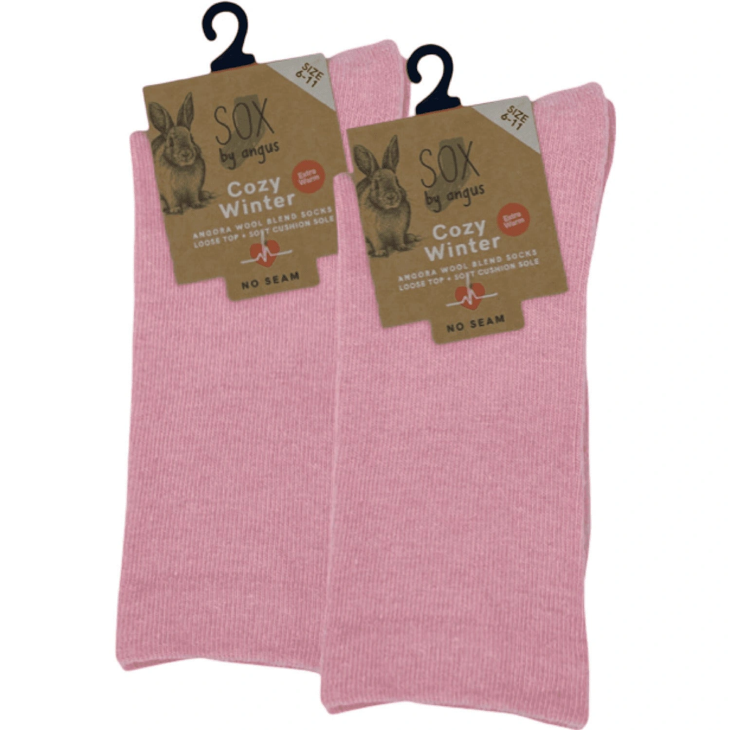 Pink Angora Cloud Socks No Seam Bliss Loose Top Cozy Feet