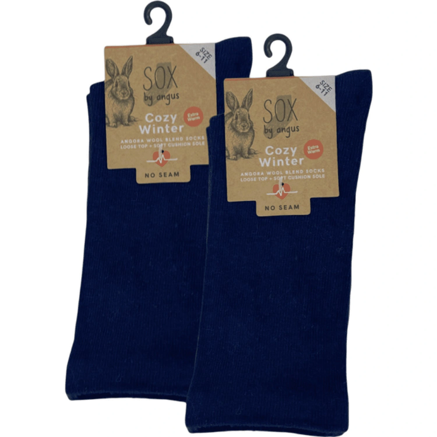 Cozy Angora Blend No-Seam Socks Navy Cloud Comfort Your Feet Loose Top Perfection