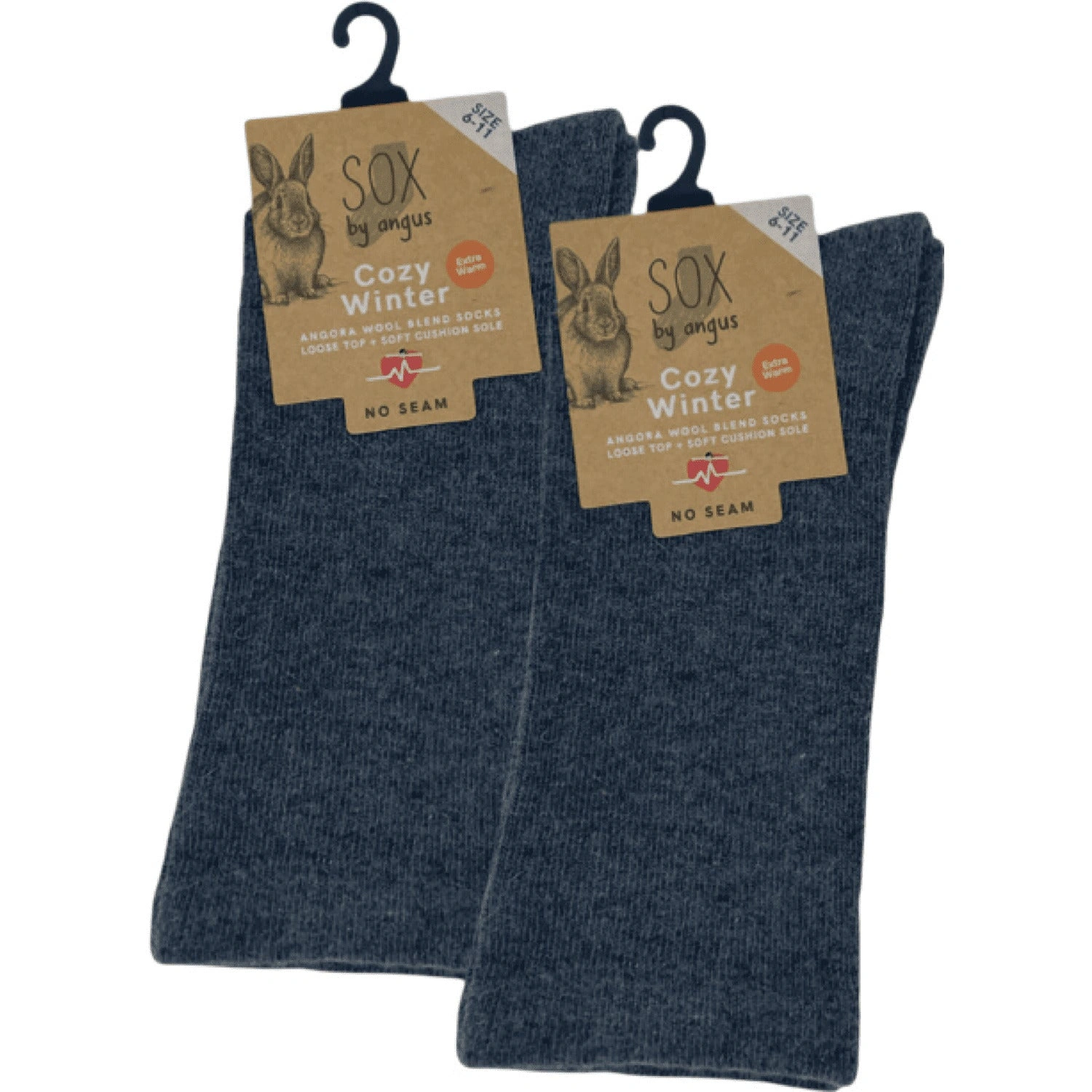 Cloud Soft Angora Socks No-Show Comfort Charcoal Grey