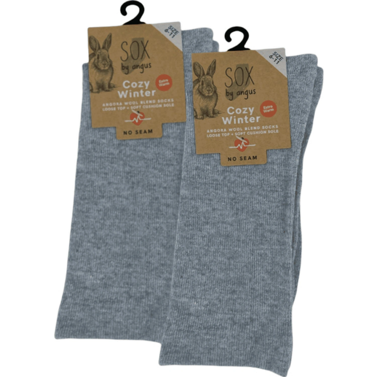 Cozy Angora Blend Socks - Seamless Comfort in Light Grey - Ultimate Relaxation for Your Feet!