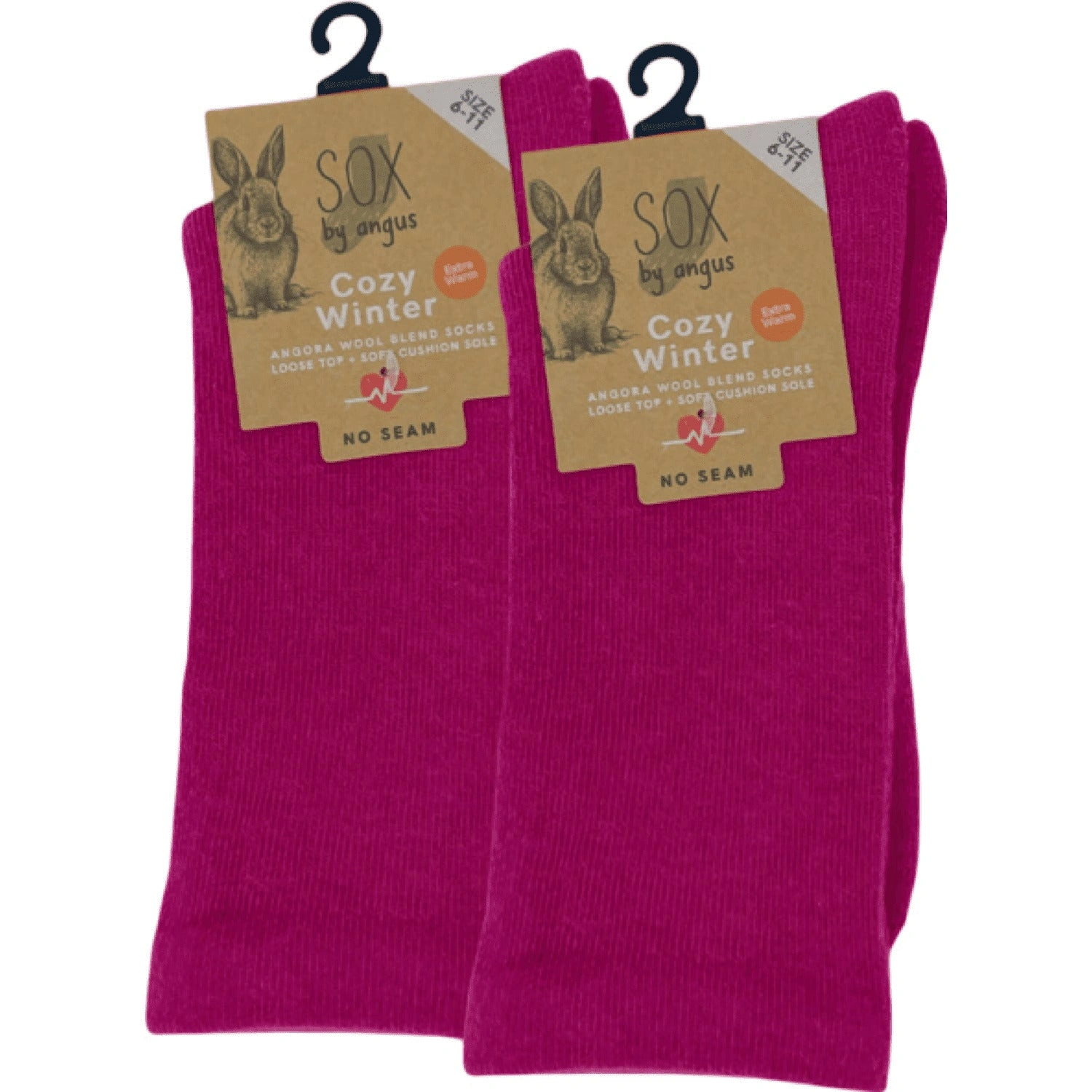 Velvet Luxe Hot Pink Angora Socks – Seamless Comfort & Style!