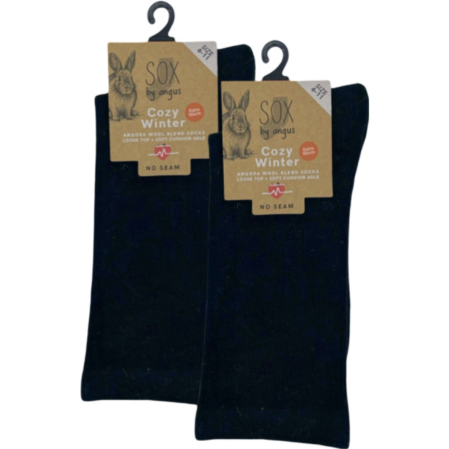 Cozy Angora Socks No Seam Luxury Black Bliss for Your Feet