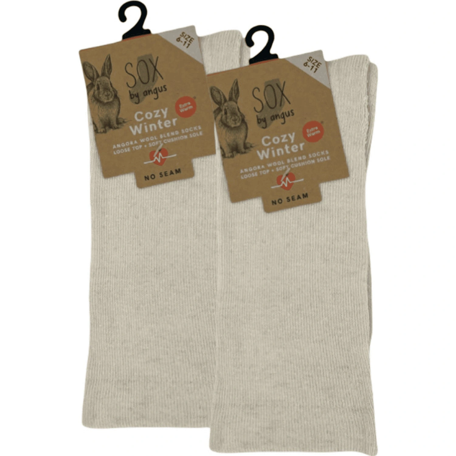 Cozy Angora Blend Socks - Seam-Free Comfort - Bone White Bliss!