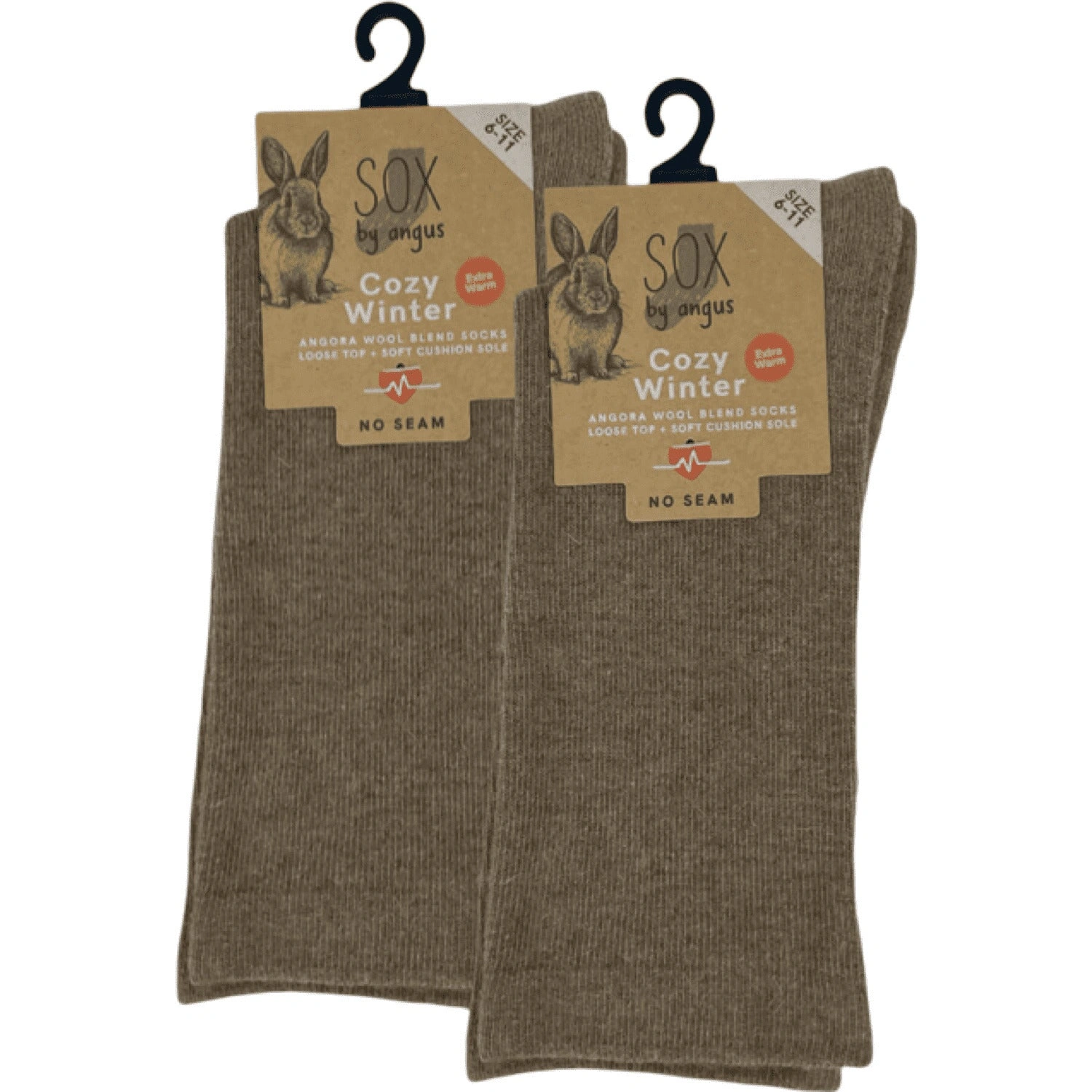 Cozy Angora Cloud Socks No Seam Mocha Comfort